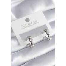 Zemira Home Pirinç Gümüş Renk Zirkon Taşlı Kadın Küpe