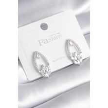 Zemira Home Pirinç Gümüş Renk Zirkon Taşlı Kadın Küpe