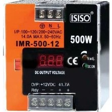 Voltaj IMR-500-24 - 500W 24VDC 20.8A Mini Göstergeli Raya Montajlı Güç Kaynağı