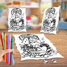 Asilmeydan Yıkanan Fil Boyama Puzzle Tablo Çocuk Eğitici Yapboz