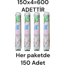 İpek 150'lik 4 Adet Makyaj Pamuğu 150X4=600 Beyaz Düz Özellikli Türkiye Menşeli