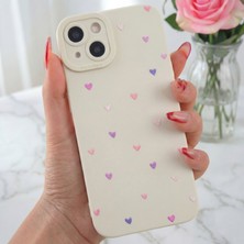 Apple iPhone 13 Kılıf Kamera Korumalı Silikon Renkli Kalp Tasarımlı Kamera Korumalı Silikon Kapak