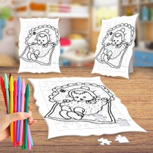 Asilmeydan Kundakta Sevimli Bebek Boyama Puzzle Tablo Çocuk Eğitici Yapboz