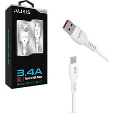 Auris ARS-CB06 – 3.4A Type-C Hızlı Şarj ve Data Kablosu 2 Metre