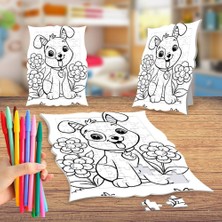 Asilmeydan Şirin Köpek Yavrusu Boyama Puzzle Tablo Çocuk Eğitici Yapboz