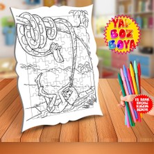 Asilmeydan Yılanla Oynayan Çocuk Eğitici Boyama Puzzle Tablo Çocuk-301