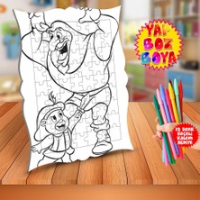 Asilmeydan Eğlenen Ayıcık Şövalye Eğitici Boyama Puzzle Tablo Çocuk-477