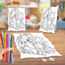 Asilmeydan Köpek Ailesi Boyama Puzzle Tablo Çocuk Eğitici Yapboz