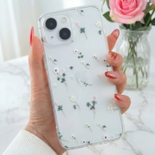 Fibaks Apple iPhone 13/14 Uyumlu Kılıf Tasarımlı Desenli Kamera Korumalı Şeffaf Çiçek Esnek Yumuşak Silikon Kapak