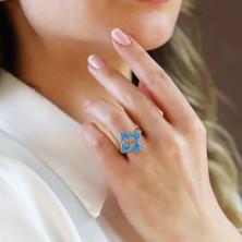 Necati Gün Alhambra Mavi Opal Taşlı Gümüş Yüzük