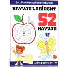 Enine Boyuna Eğitim Hayvan Labirent Bulmaca Kitabı (100 Sayfa)
