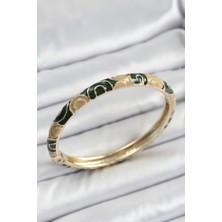 Zemira Home Mineli Pirinç Siyah ve Kahverengi Motifli Kadın Kelepçe