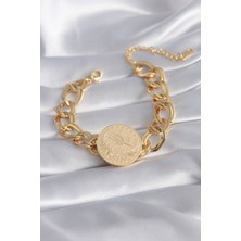 Clariss 316L Çelik Gold Renk Reşat Altın Model Samanyolu Kadın Bileklik