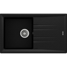 Teka STONE 50 B-TG METALLIC BLACK Ankastre Kumanda Sifonlu Granit Eviye Metalik Siyah 86 cm 115330024