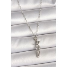 Zemira Home 316L Çelik Gümüş Renk Zincir Sarılma Model Kadın Kolye