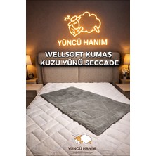 %100 Yün Dolgulu, Gri Renkli Welsoft Yüzey 70 x 110 cm Ebat Seccade