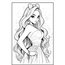 Enine Boyuna Eğitim Kızlar Için Anime Boyama Kitabı (60 Süper Ötesi Boyamalar)