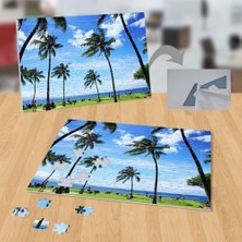 Asilmeydan Palmiyeler, Gökyüzü, Deniz, Doğa 99 Parça Puzzle Yapboz Tablo-12095983