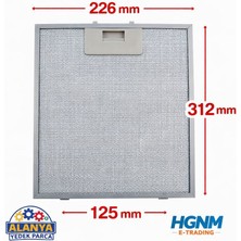 Hgnm E-Trading 22,6 31,2 cm DA6-833 Aspiratör & Davlumbaz Metal Yağ Filtresi, ile Uyumlu 226X312 mm