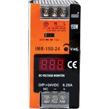 Isiso Imr 150 24 24VDC 6 25A 150W Göstergeli Ray Tipi Güç Kaynağı