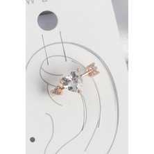 Zemira Home Pirinç Gold Renk Zirkon Taşlı Kalp Ok Model Kadın Kıkırdak Küpe
