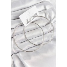 Zemira Home Pirinç Halka Model Gümüş Renk Kadın Küpe