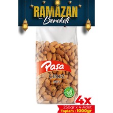 Paşa Kuruyemiş Çiğ Badem İçi 1 Kg (250 gr x 4 Ad.), Naturel Tuzsuz Çiğ Badem