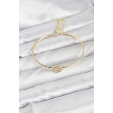 Clariss Gold Renk Pirinç Model Kadın Bileklik