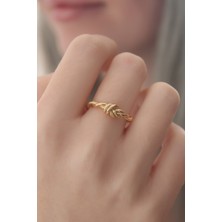 Clariss Gold Renk Halat Düğüm Model Kadın Yüzük