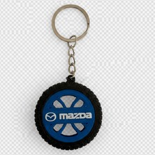 Ümraniye 3D Mazda Logolu Dayanıklı Lastik jant Detaylı Araba Anahtarlığı