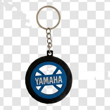 Ümraniye 3D Yamaha Logolu Özel Tasarım Lastik Detaylı Motosiklet Anahtarlığı