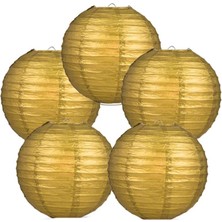Pandoli Çin Feneri Asma Süs Altın Renk 5 Adet 35 cm Yılbaşı