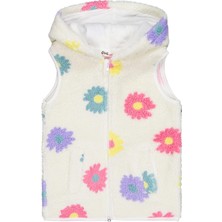 Civil Girls Çiçek Desenli 2-5 Yaş Yelek - Ekru 4-5 Yaş