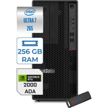Lenovo Thinkstation P2 Tower Gen2 Intel Core Ultra 7 265 256GB 1tb SSD 16GB/RTX2000 500W Platinum Freedos Masaüsüt Iş Istasyonu 30JQ0037TRF64 + Zettausb