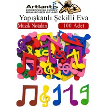 Artlantis Şekilli Eva Yapışkanlı Müzik 100 Lü 1 Paket Kendinden Yapışkanlı Eva Sticker Okul Öncesi Kreş Ana Sınıfı
