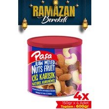 Paşa Kuruyemiş Çiğ Karışık Kuruyemiş Teneke Kutu 150 gr x 4 Adet
