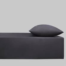 Sarev   Pamuk Tek Kişilik 100200  cm  1 Adet Yastık Kılıflı Fitted Çarşaf Seti Antrasit