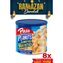 Paşa Kuruyemiş Kavrulmuş Yer Fıstığı Teneke Kutu 180 gr (Tuzlu) x 8 Adet
