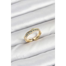 Clariss Pirinç Gold Renk Zirkon Taşlı Vintage Kadın Yüzük