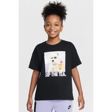 Nike Sportswear Kids Tee Black Baskılı Çocuk Tişört Siyah