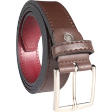 Lelth Erkek 4 cm Spor Kahverengi Kemer