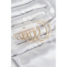 Clariss Pirinç Halka Model Gold Renk Kadın Set Küpe