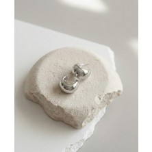 Milena Blake Yarım Ay Çelik Küpe, Gümüş Renk Küpe