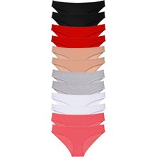 Çamaşır Kenti 12 Adet Süper Eko Set Likralı Kadın Slip Külot Set 3