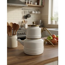 Alev Emaye Vintage Emaye Çaydanlık Heybeli