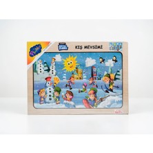 Playwood  Ahşap Eğitici Puzzle 4 Adet 34X24 cm 20 Parça - Kış Mevsimi