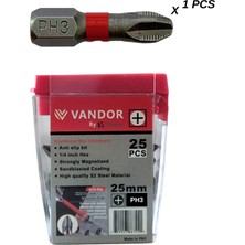 Vosco Vandor Anti Slip Bit Kaydırmaz Bits S2 Yüksek Kalite Çelik Ph3 25 - 637962027877