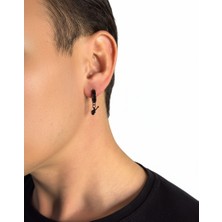 Winy Concept Gitar Figürlü Erkek Çelik Halka Küpe - 13 mm Sallantılı Tasarım