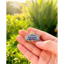 Zaytoon Yaka Rozeti Kubbetü's-Sahra Renkli Metal Broş Unisex