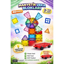 ORH MARKET 40 Parça Manyetik Eğitim Blokları  Çocuklar Için Zeka ve Yaratıcılık Oyuncağı